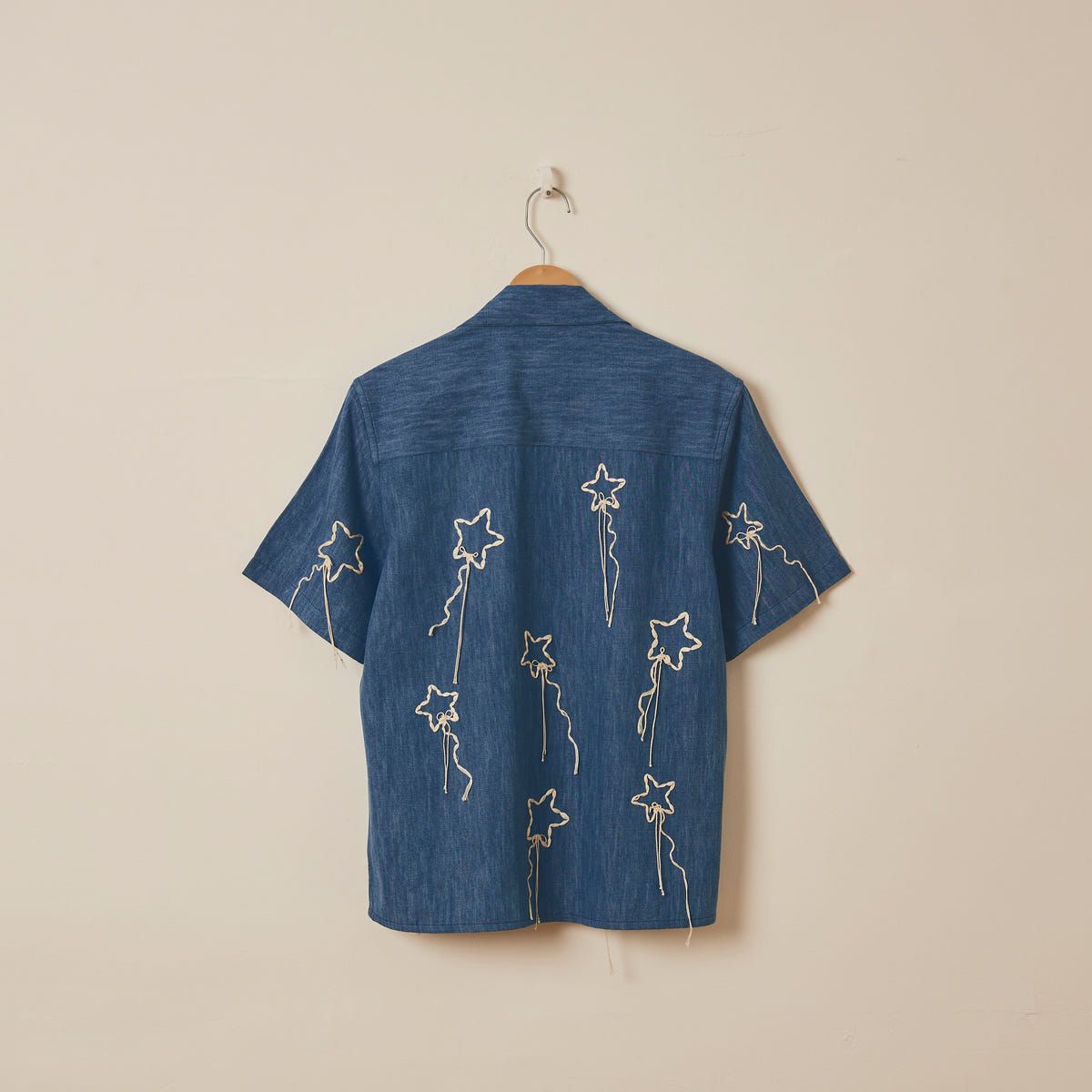 Hand embroidered stars denim shirt - image 3
