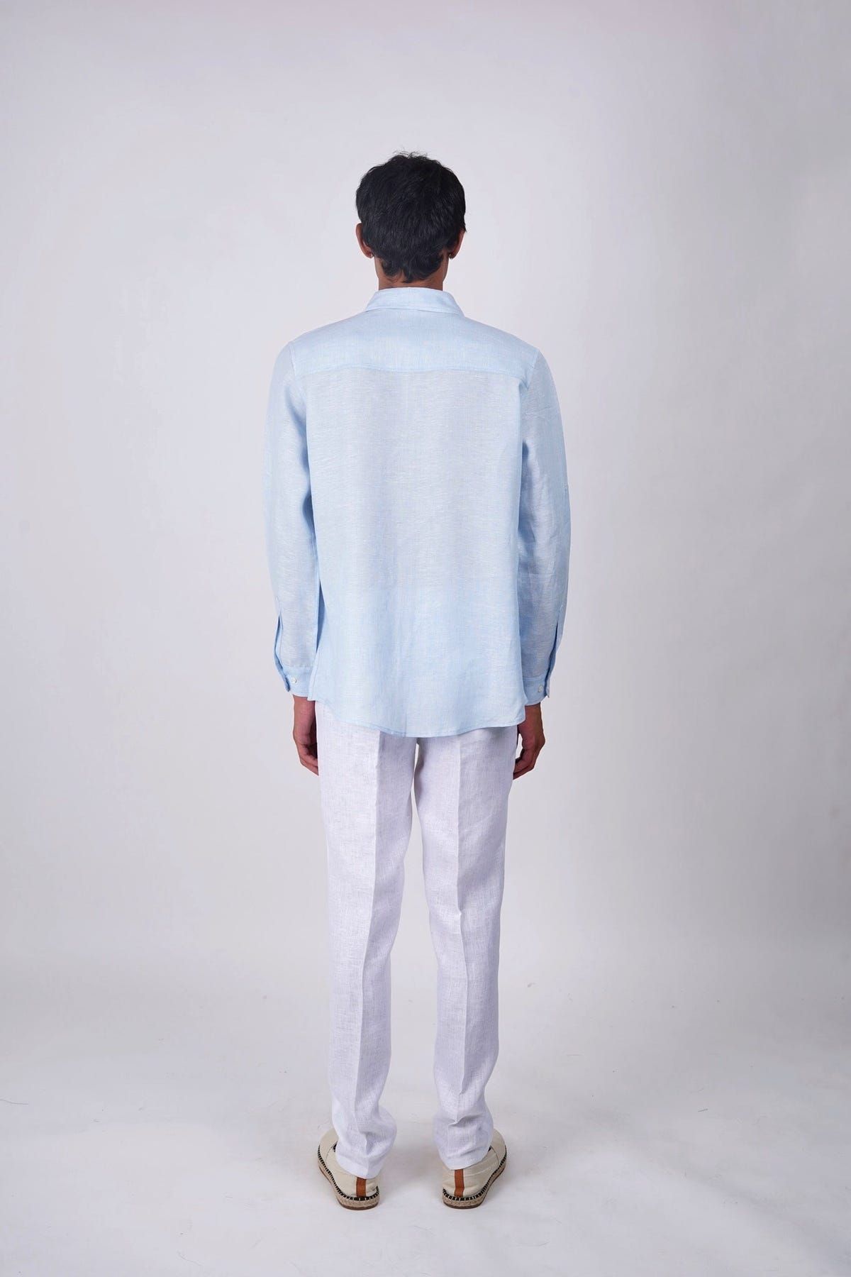 Baby Blue full sleeve linen shirt - image 6