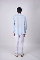 Baby Blue full sleeve linen shirt view 6