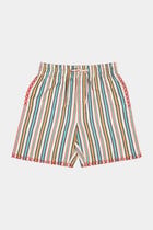 Multicolor stripe linen shorts view 1