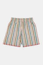 Multicolor stripe linen shorts view 2