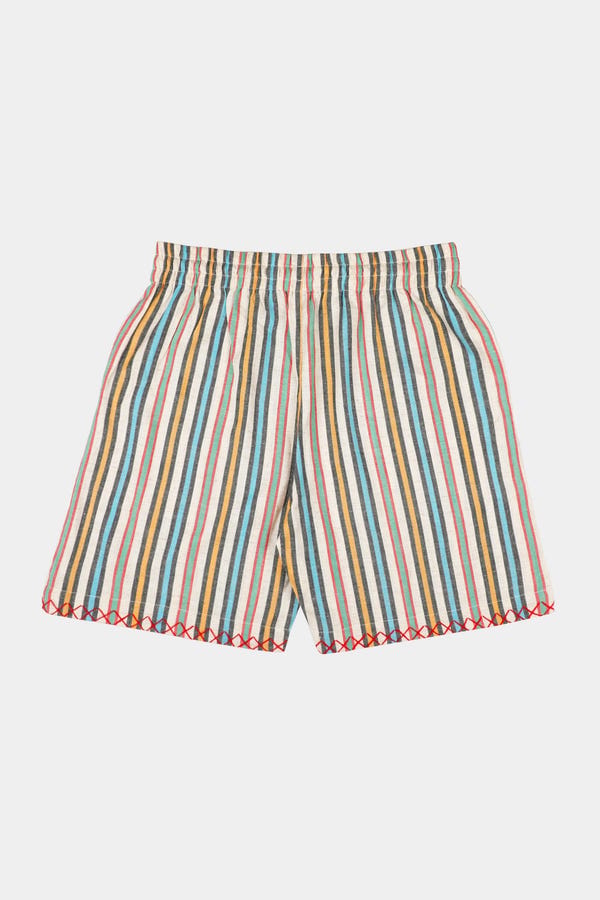 Perte D'ego — Multicolor stripe linen shorts