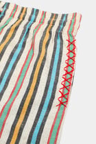 Multicolor stripe linen shorts view 3
