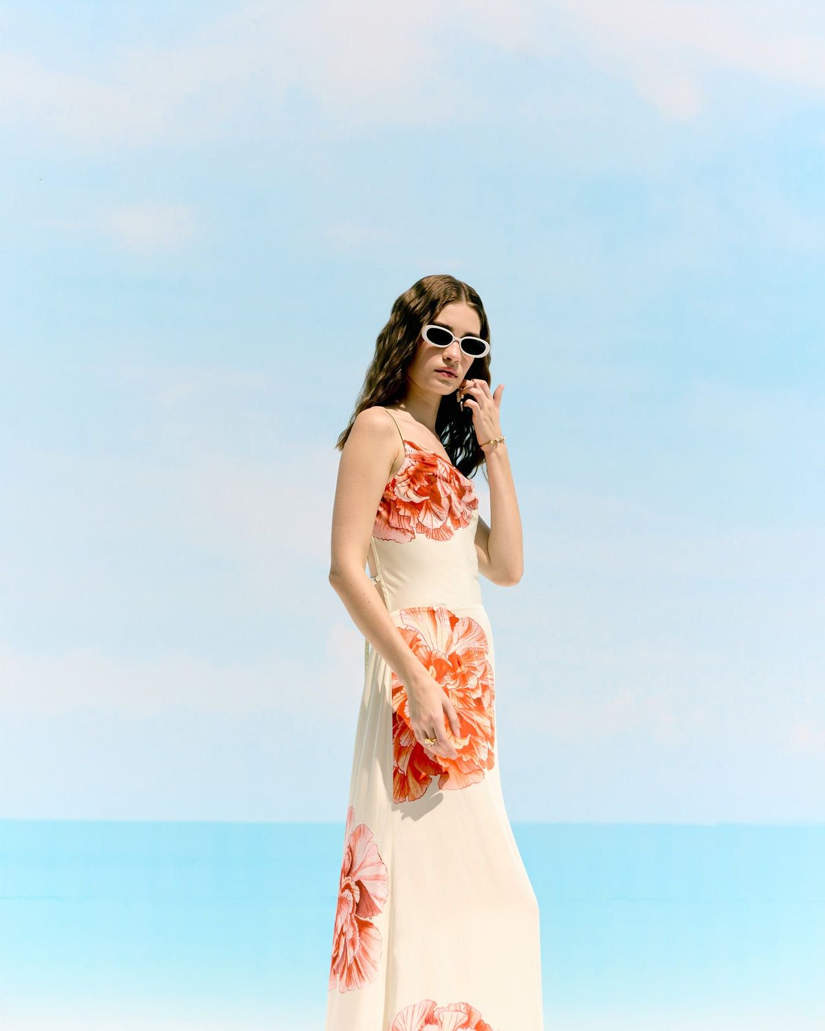 Hydrangea Pleated Cowl Aline Dress - image 2