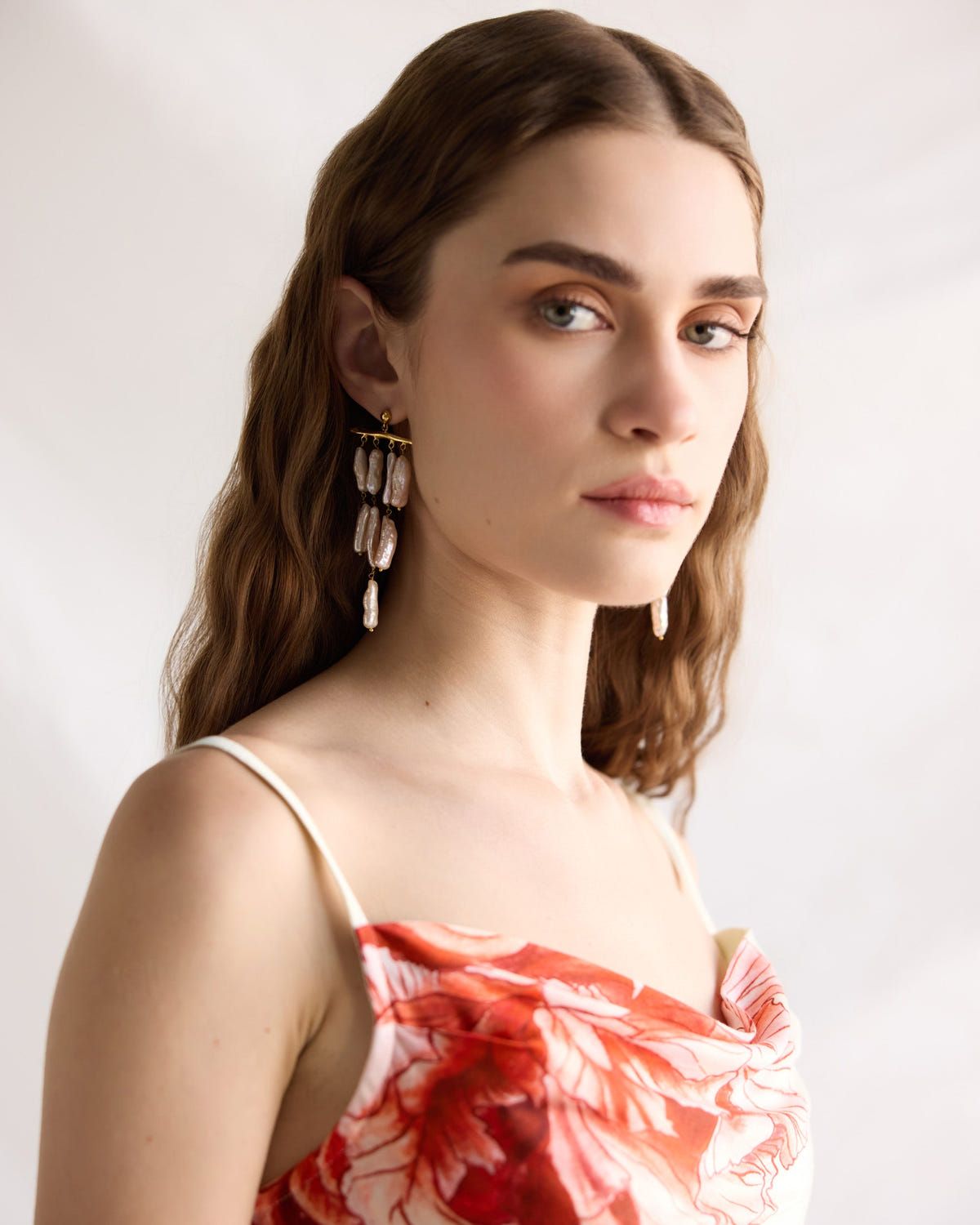 Hydrangea Pleated Cowl Aline Dress - image 4