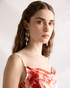 Hydrangea Pleated Cowl Aline Dress view 4