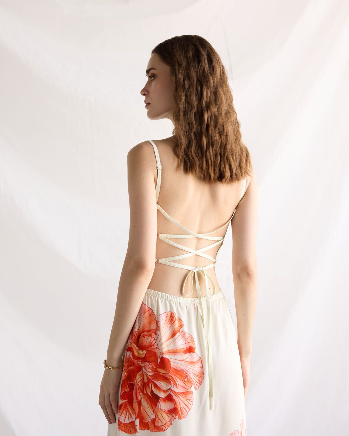 Hydrangea Pleated Cowl Aline Dress - image 6