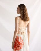 Hydrangea Pleated Cowl Aline Dress view 6