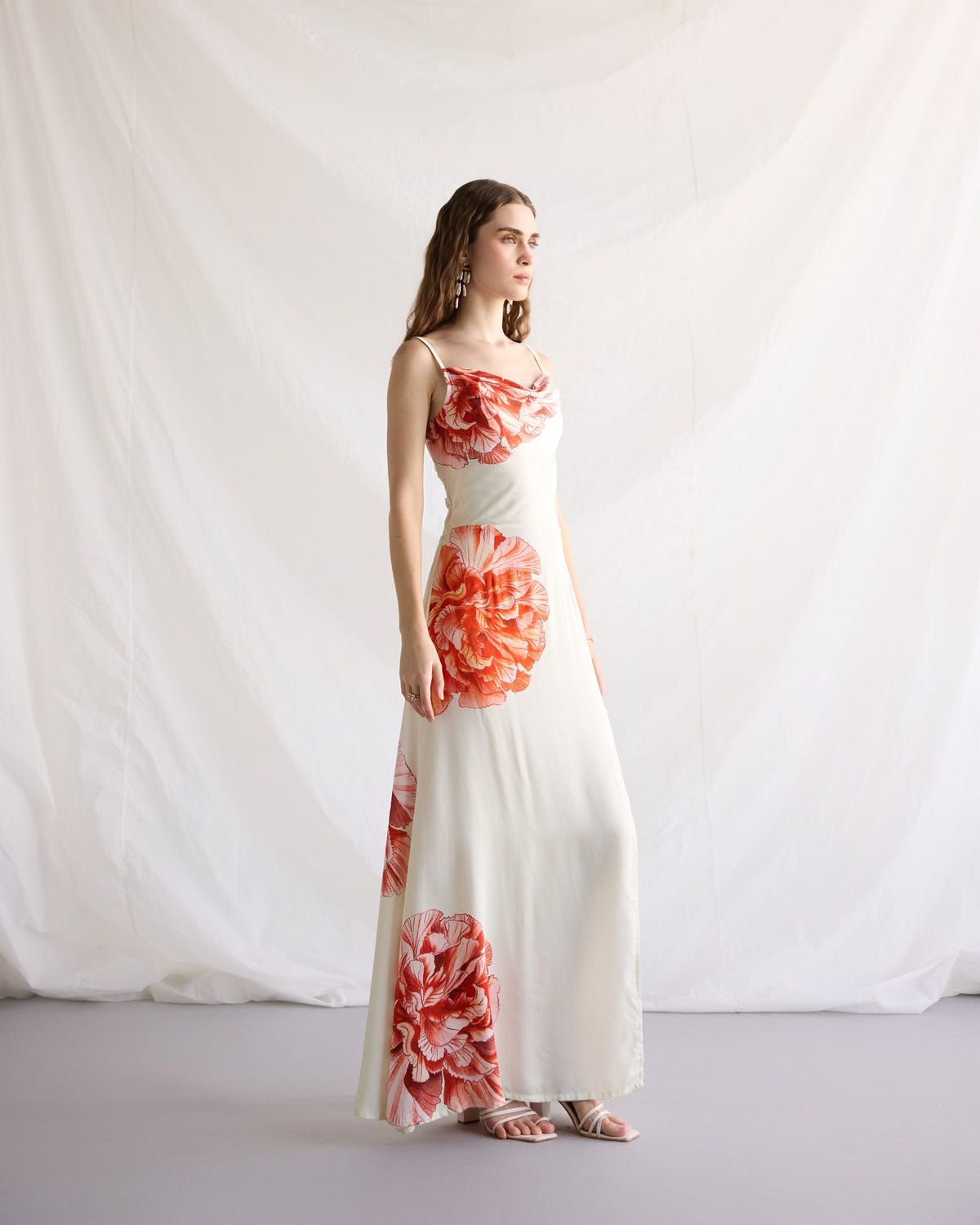 Hydrangea Pleated Cowl Aline Dress - image 7