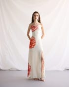 Hydrangea Pleated Cowl Aline Dress view 8