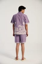 "Palm paradise" border embroidered shorts view 4