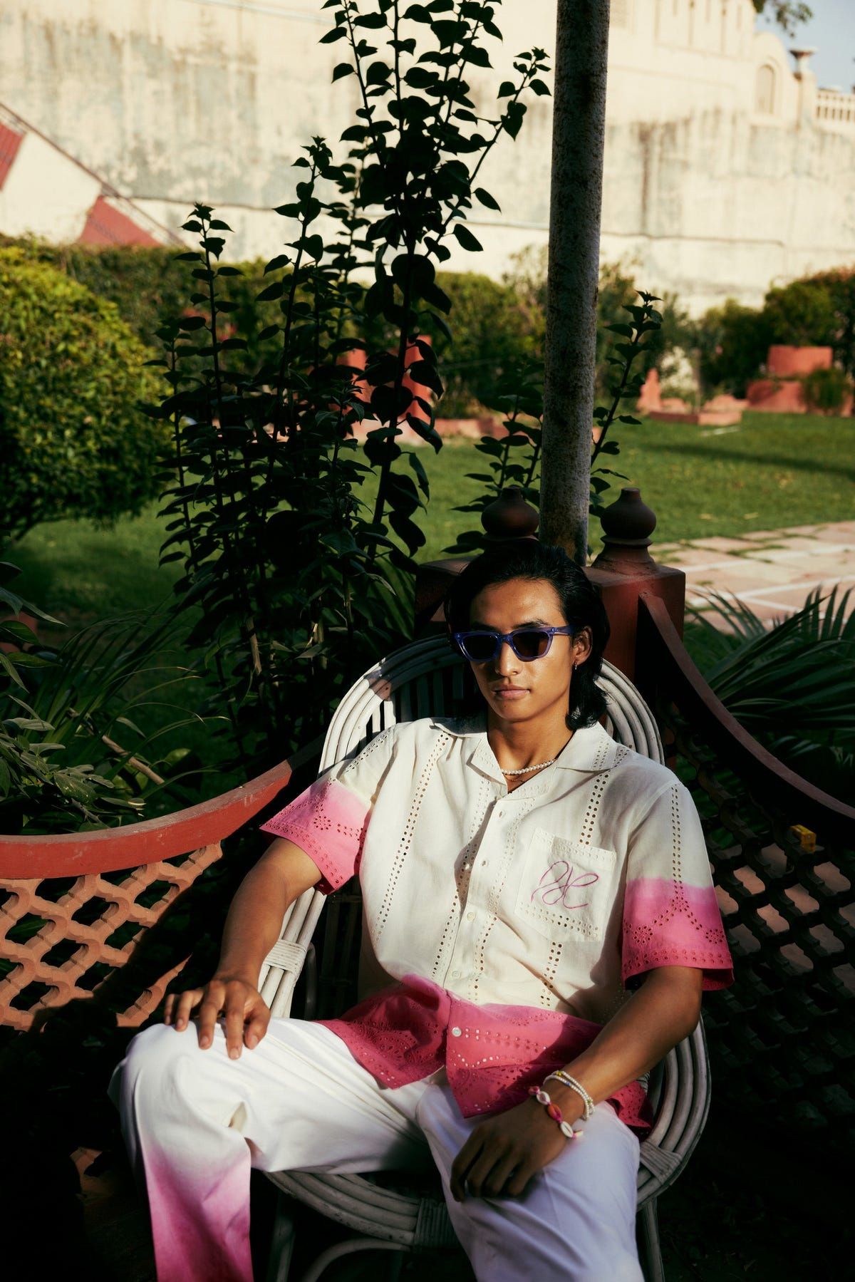 Dip dye embroidered shirt - image 2