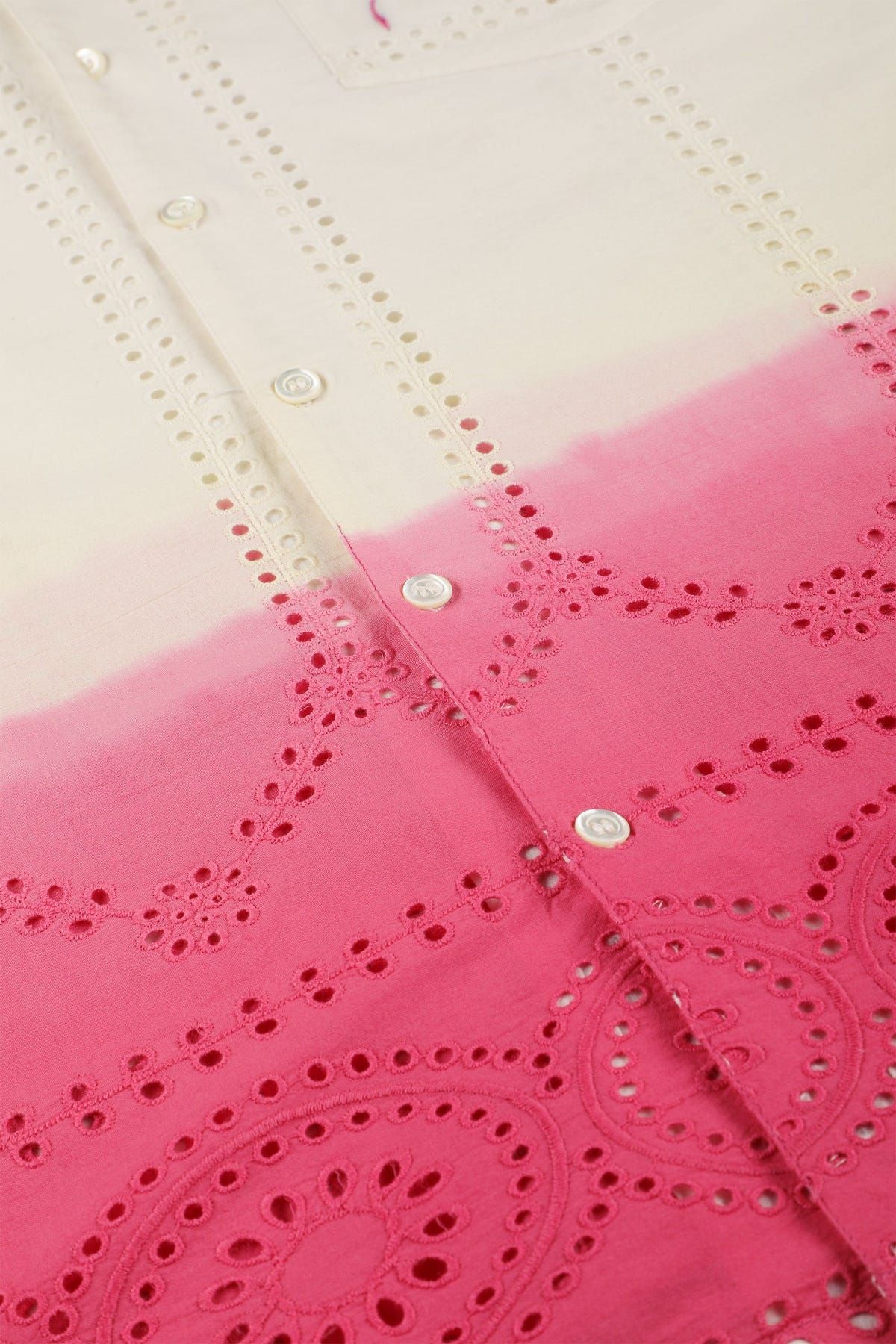 Dip dye embroidered shirt - image 3
