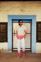 Dip dye embroidered shirt view 5