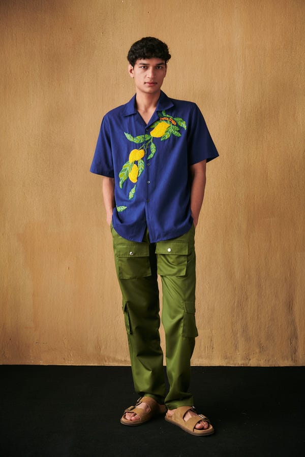 Perte D'ego — "Le Mangoes" beadwork shirt