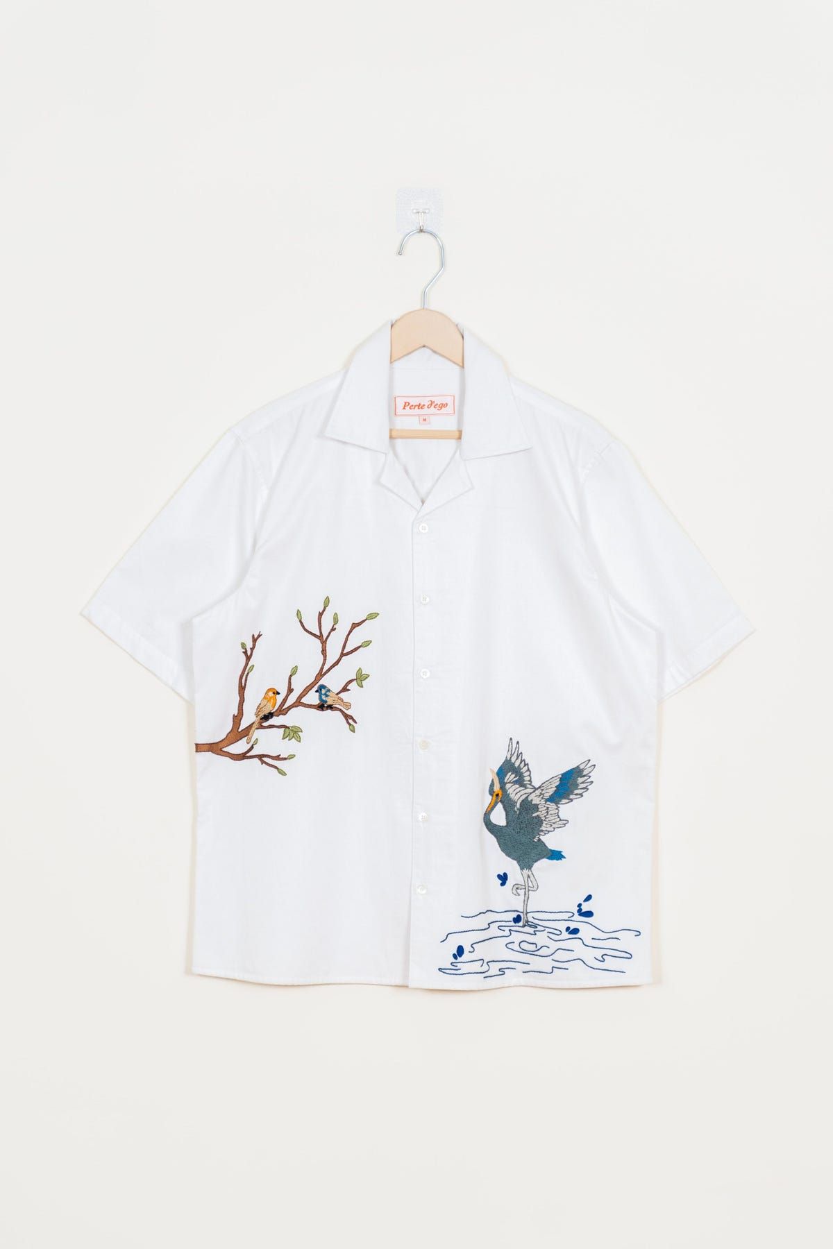 "Heron & Song" hand embroidered shirt - image 1