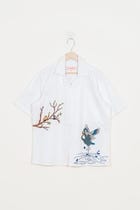 "Heron & Song" hand embroidered shirt view 1