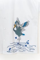"Heron & Song" hand embroidered shirt view 2