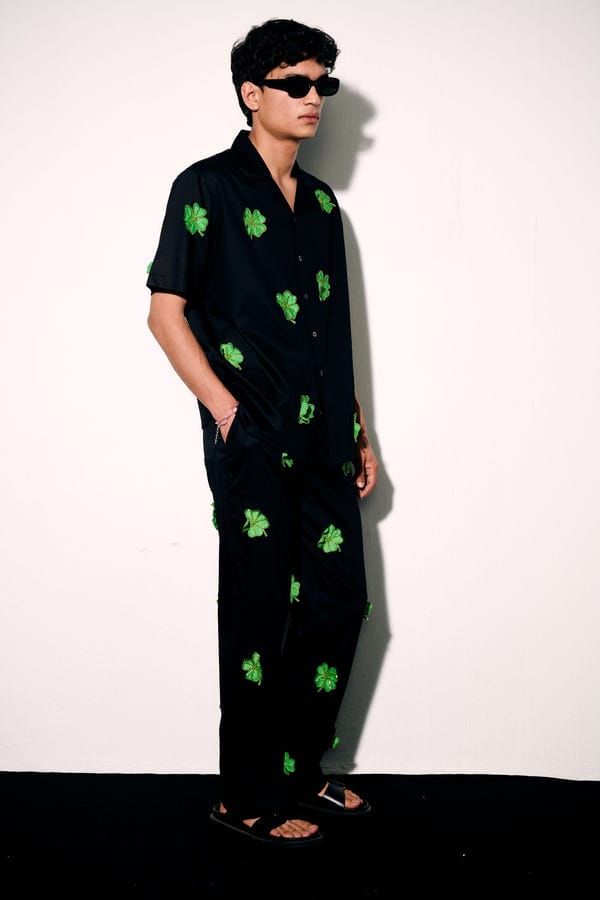 Perte D'ego — "Good luck" appliqué shirt