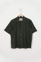 Olive embellished lace shirt view 1