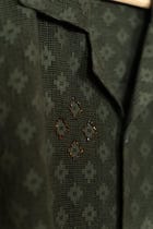 Olive embellished lace shirt view 3