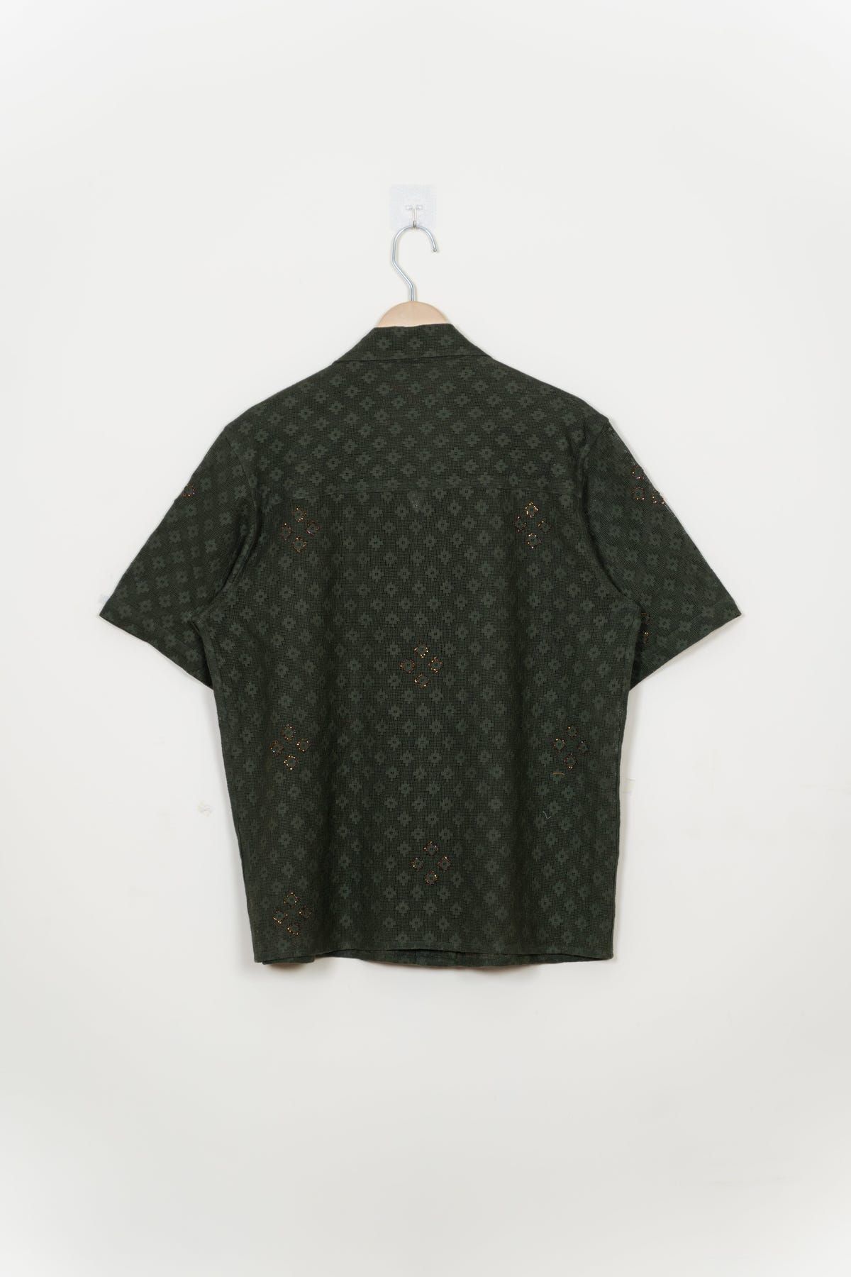 Olive embellished lace shirt - image 4