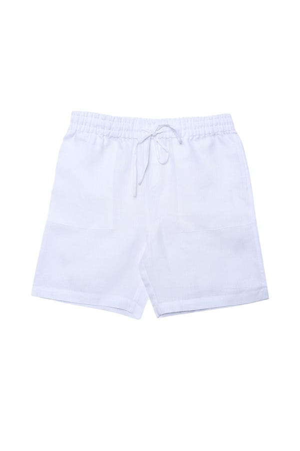 Perte D'ego — Santorini white linen shorts