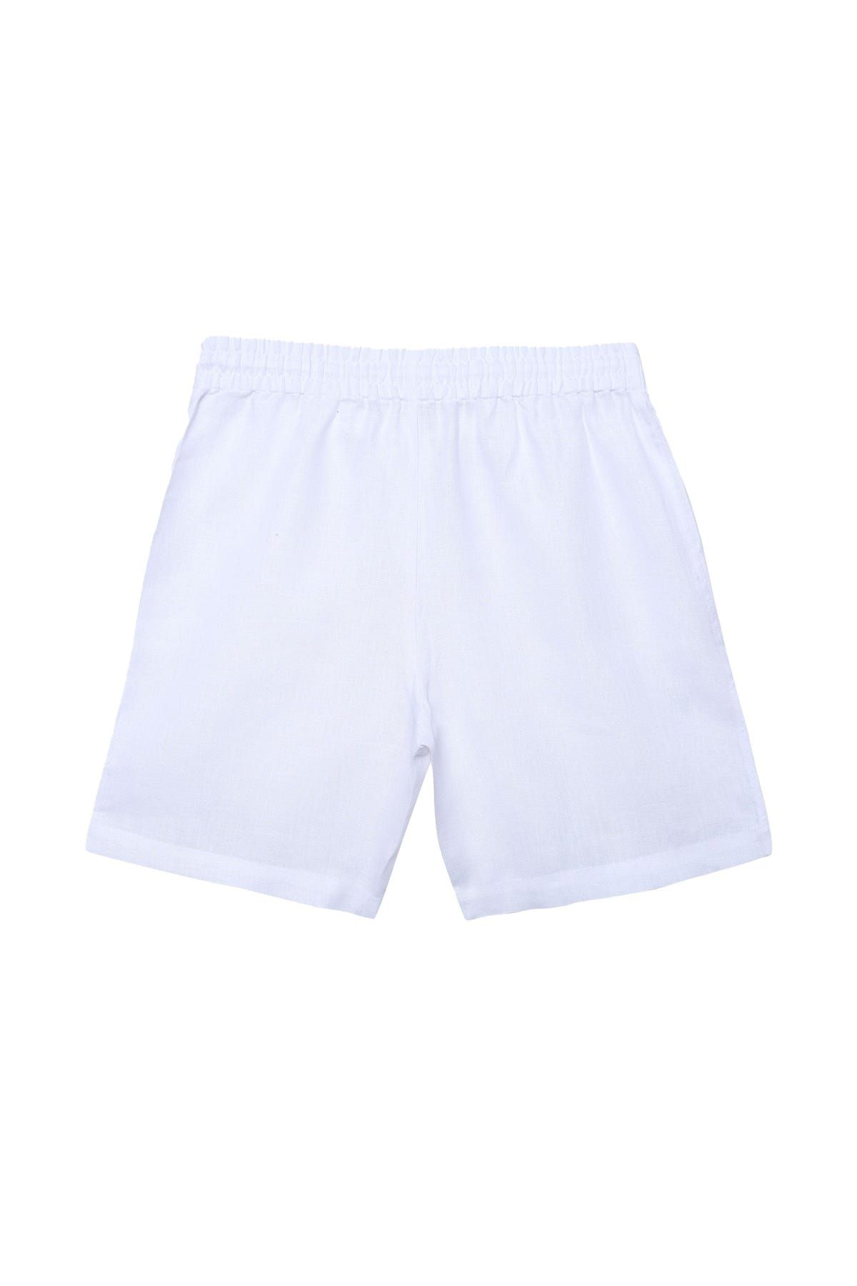 Santorini white linen shorts - image 2