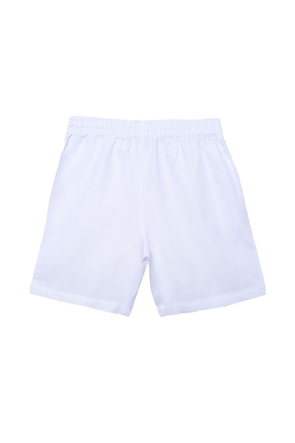 Perte D'ego — Santorini white linen shorts