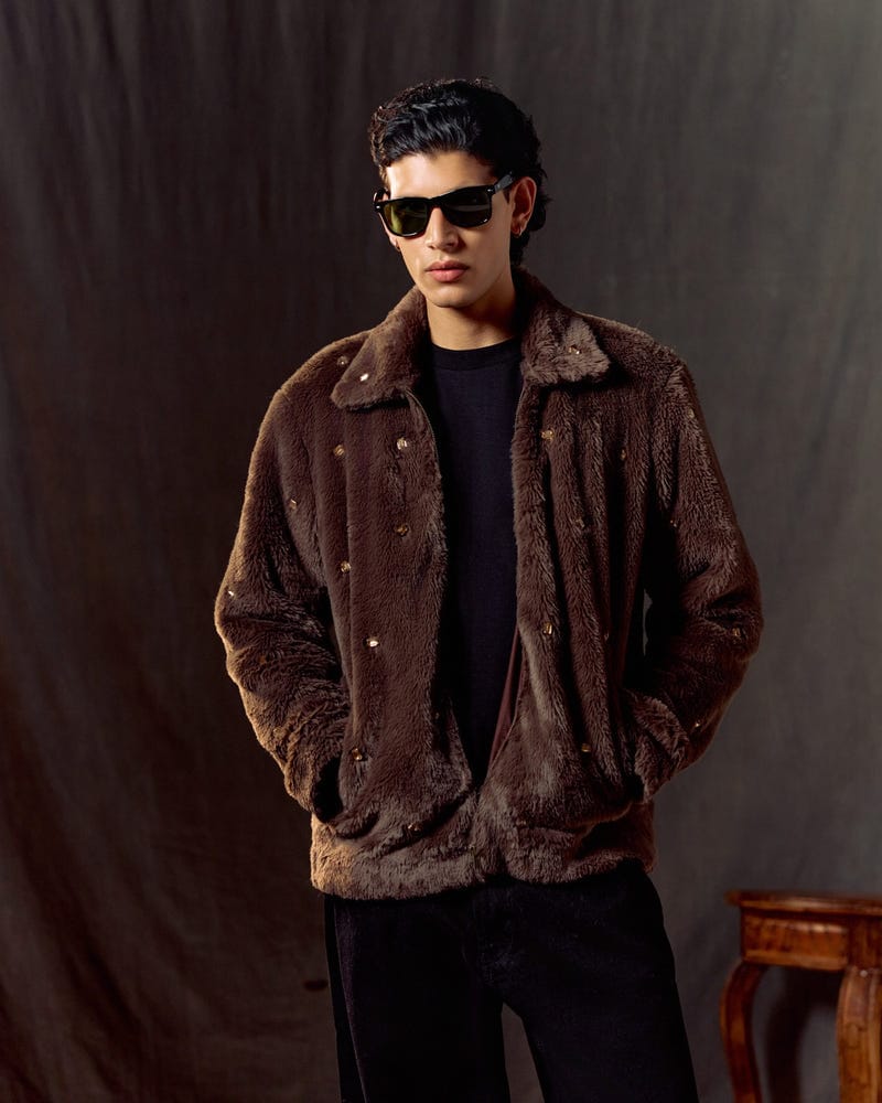Winter Noir Faux-Fur jacket