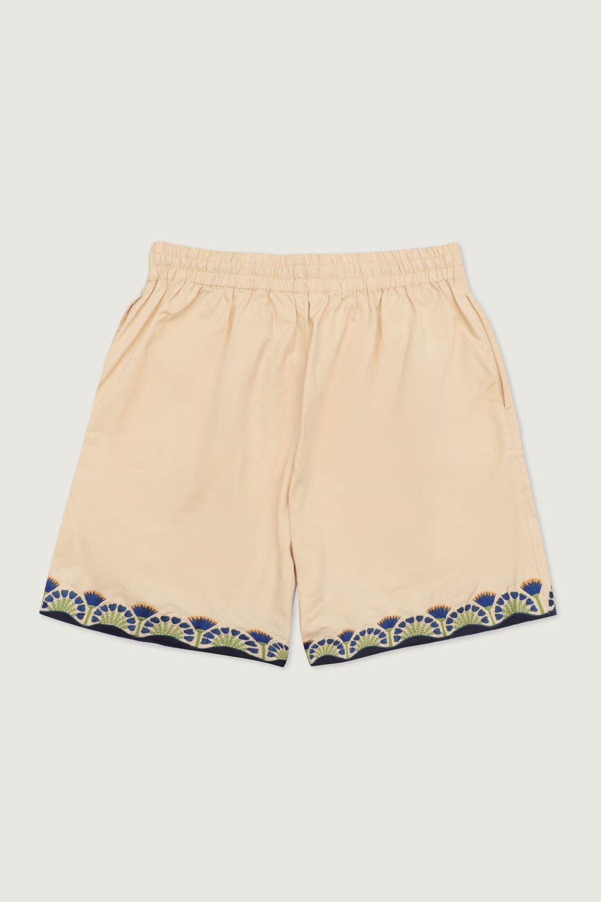 Blue lotus embroidered shorts - image 1