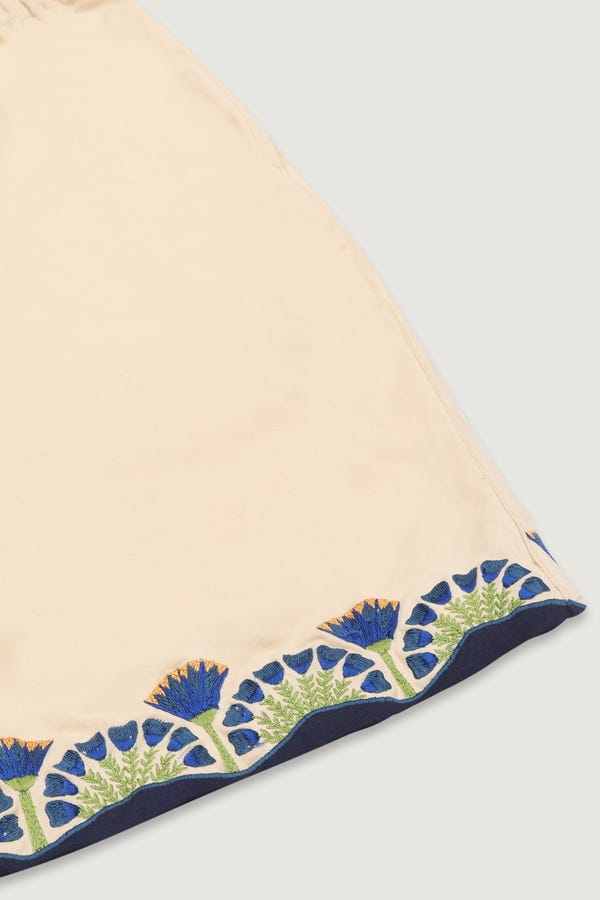Perte D'ego — Blue lotus embroidered shorts