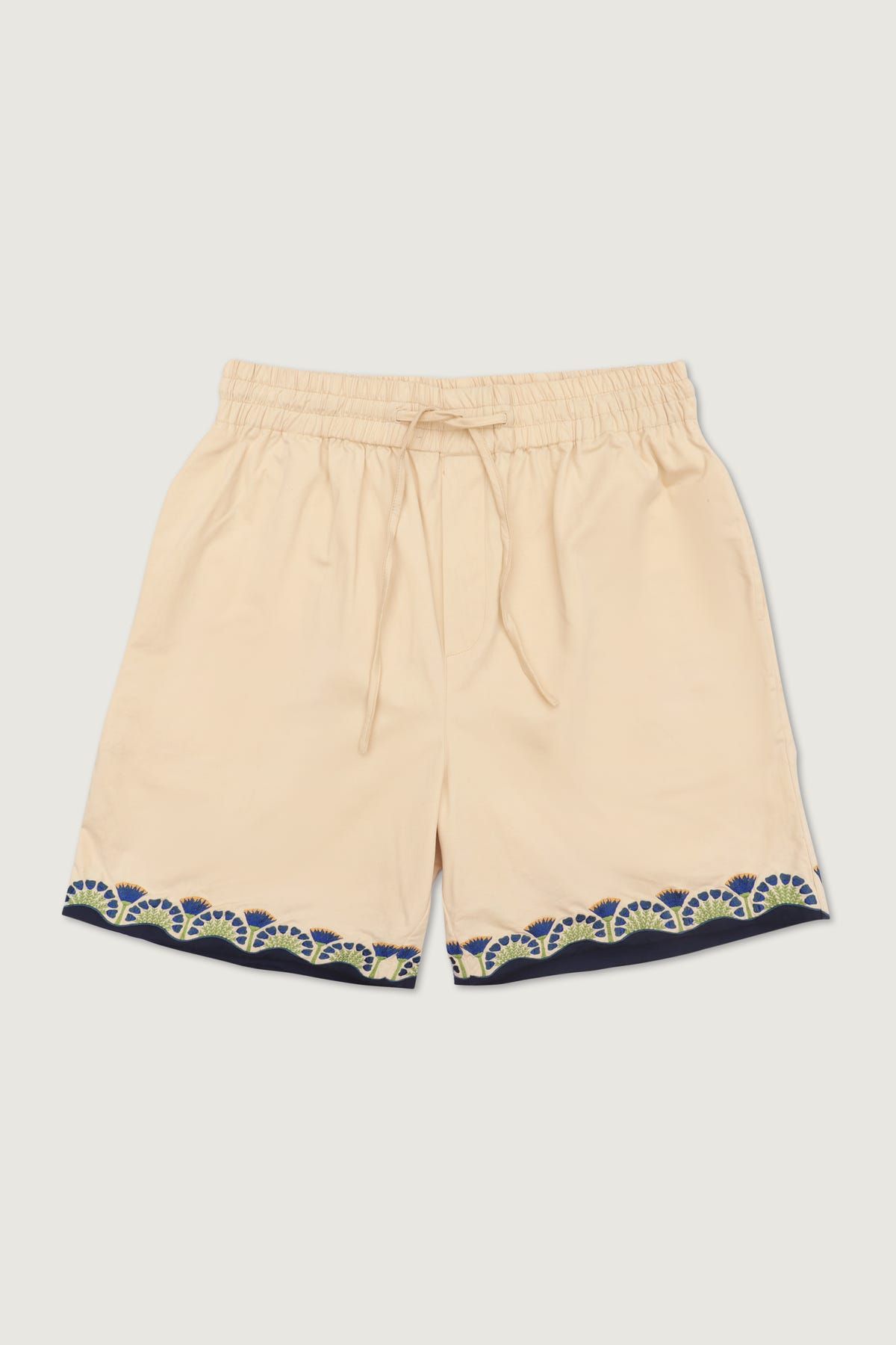 Blue lotus embroidered shorts - image 3