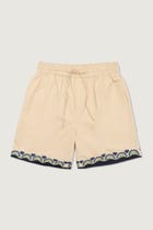 Blue lotus embroidered shorts view 3