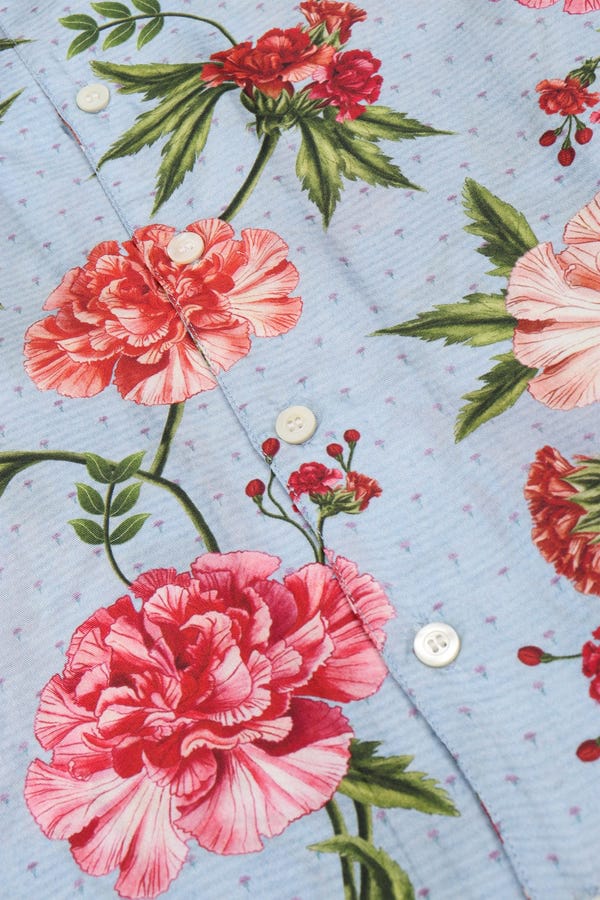 Perte D'ego — "Turks and Caicos" silk shirt- Blue