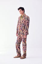 Purple paisley blazer view 3