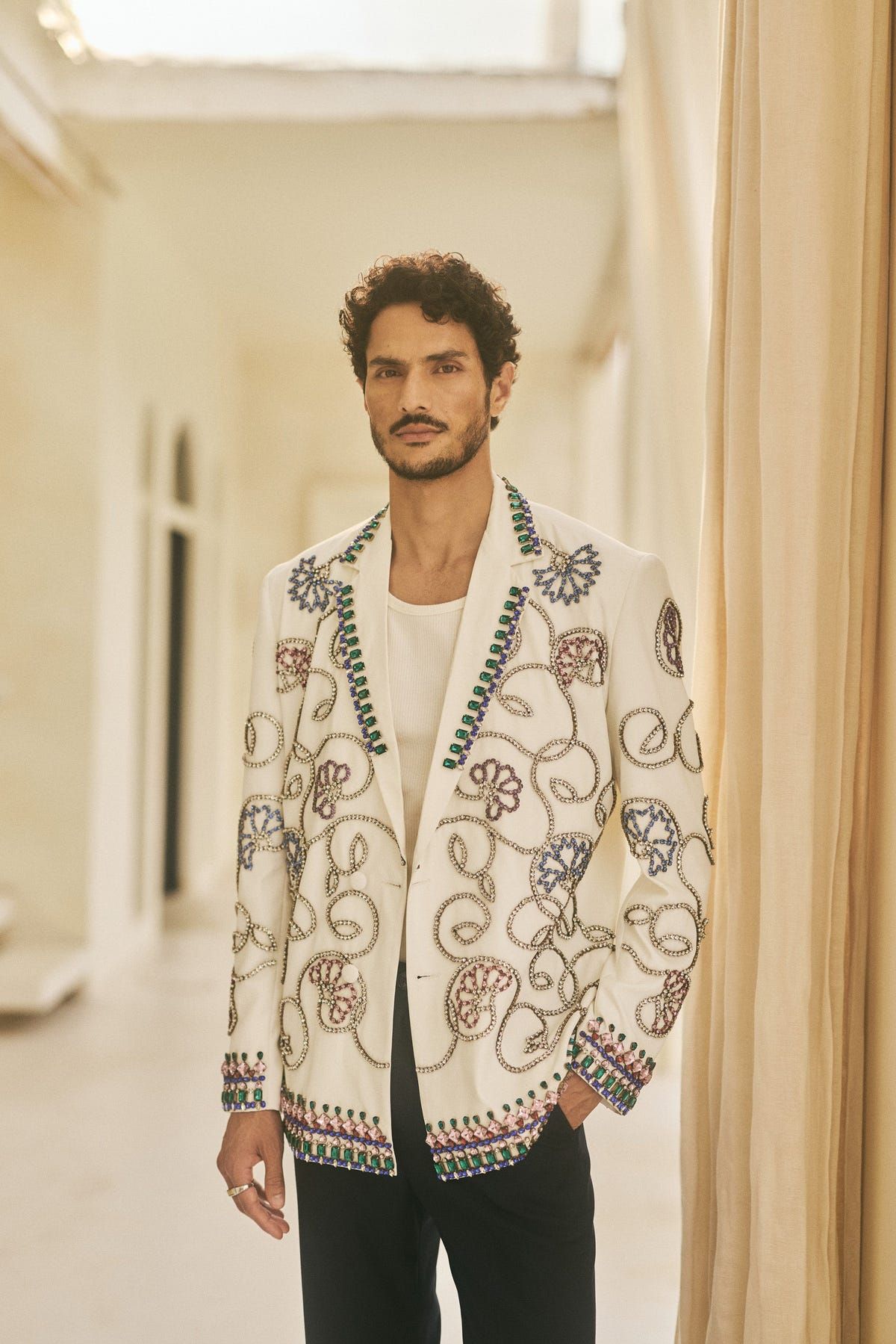 Moroccan hand embellished blazer - image 1