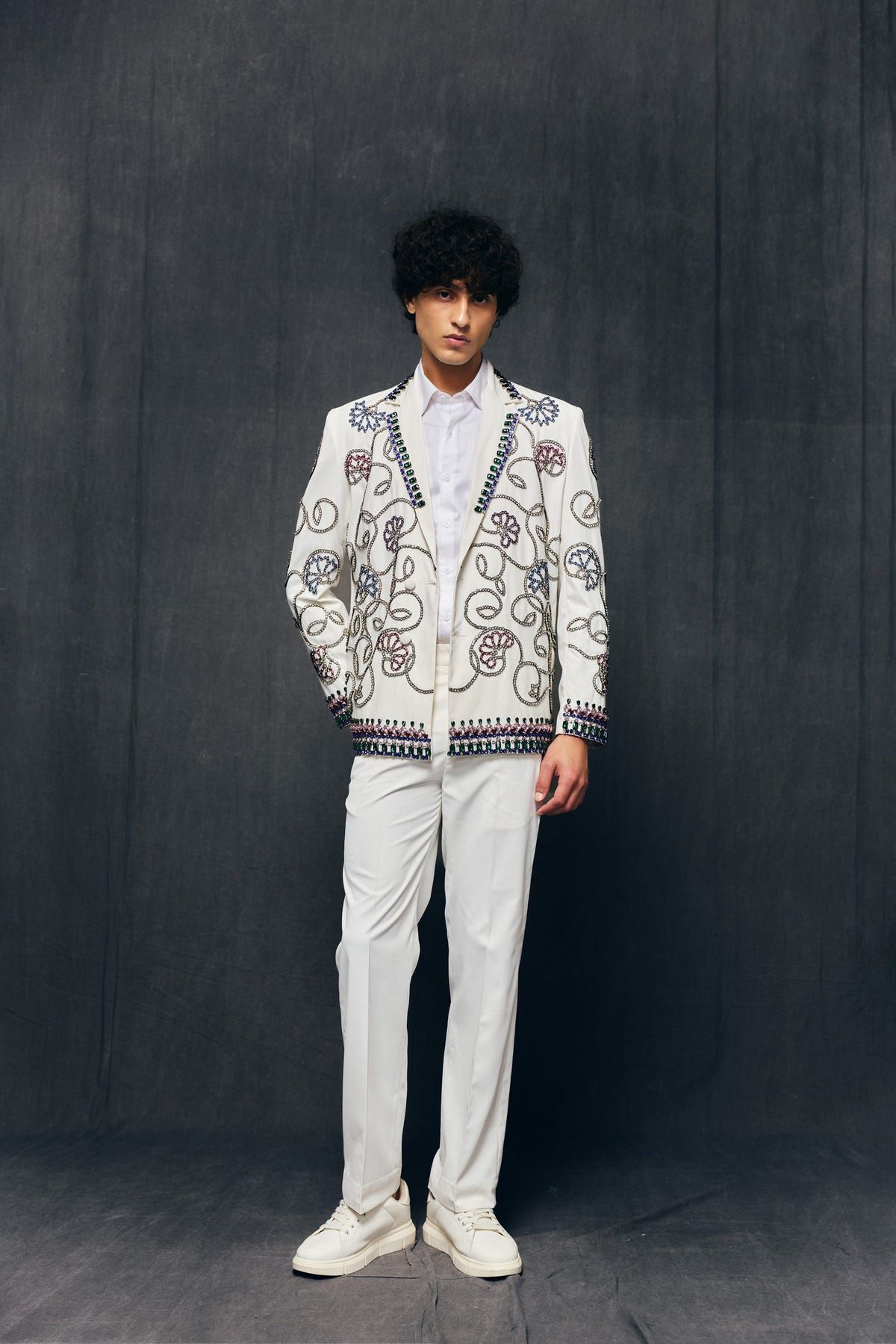 Moroccan hand embellished blazer - image 3