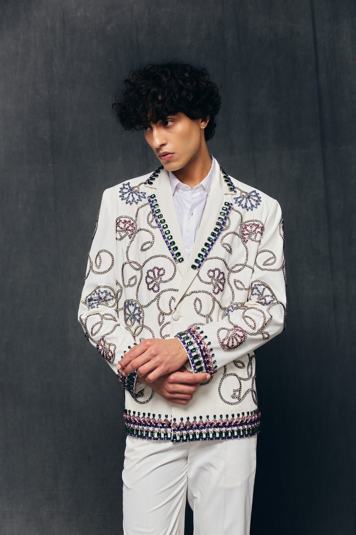 Moroccan hand embellished blazer - image 6