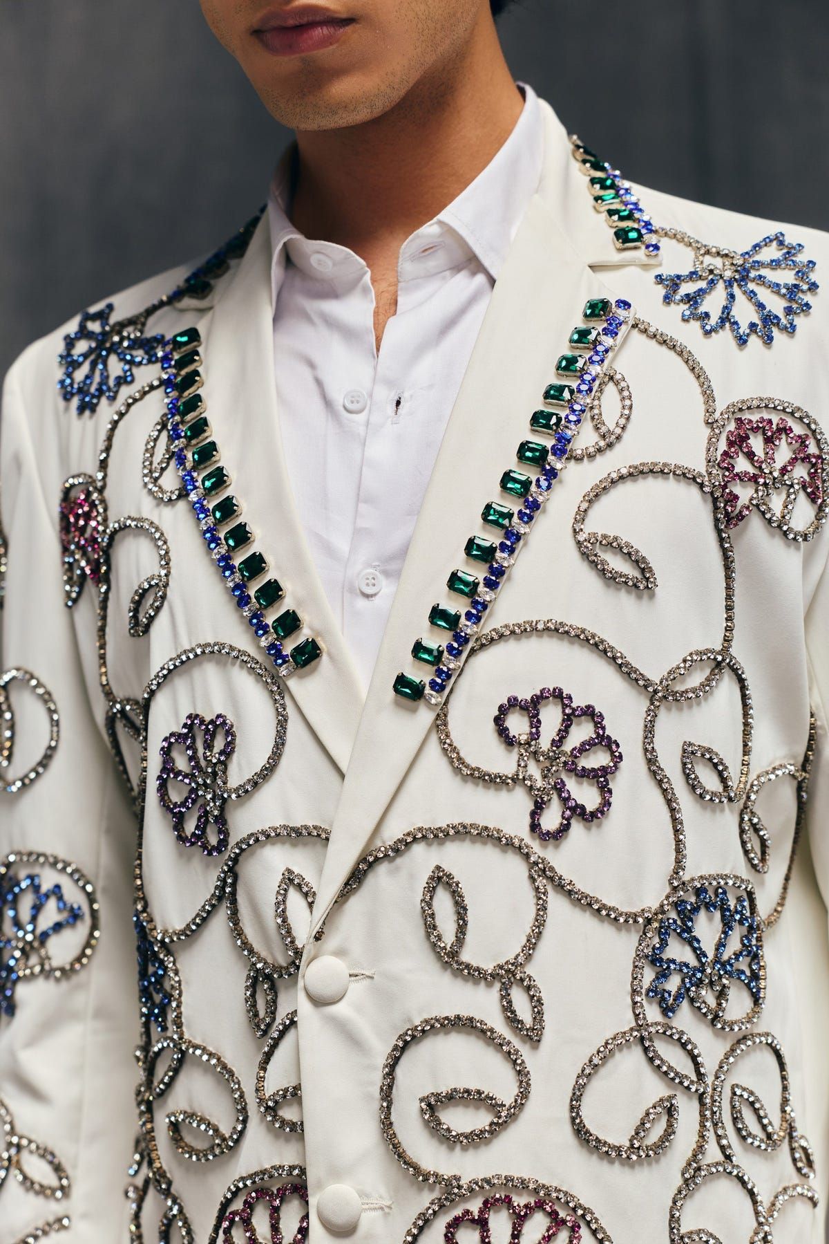 Moroccan hand embellished blazer - image 8