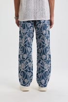 Paisley hand embroidered straight fit jeans view 4