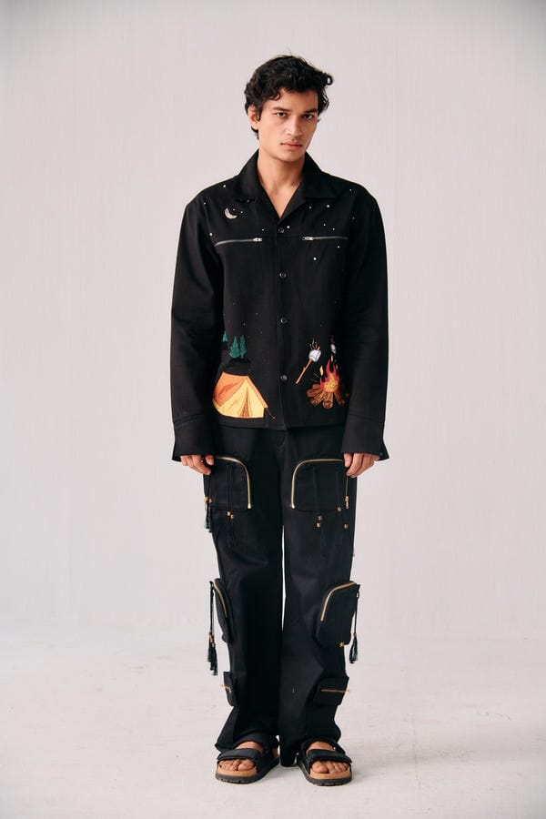 Perte D'ego — Campfire hand embroidered overshirt