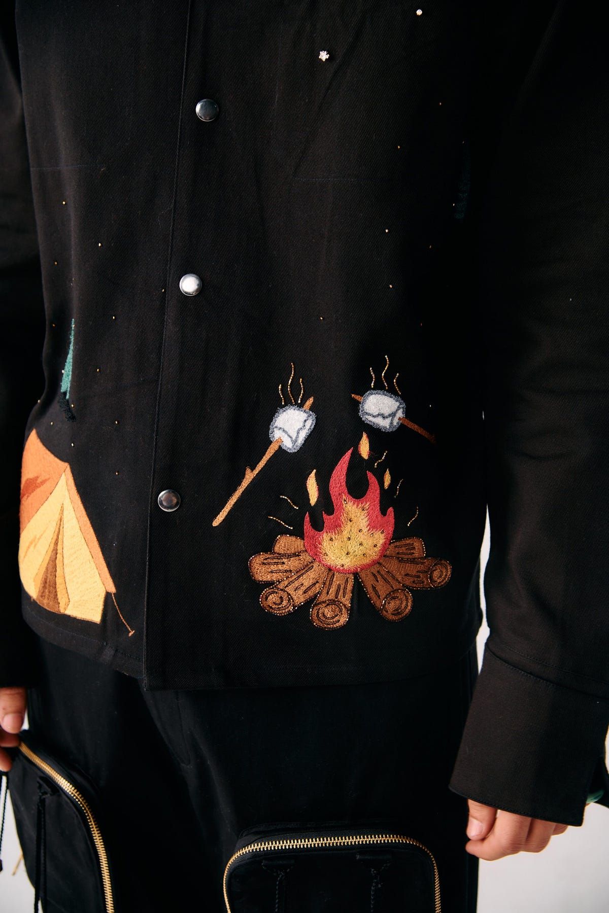Campfire hand embroidered overshirt - image 2