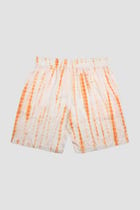 Orange shibori lounge shorts view 2