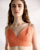 Orange hand beaded bralette view 1