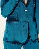 Aqua Blue hand embroidered Blazer view 2