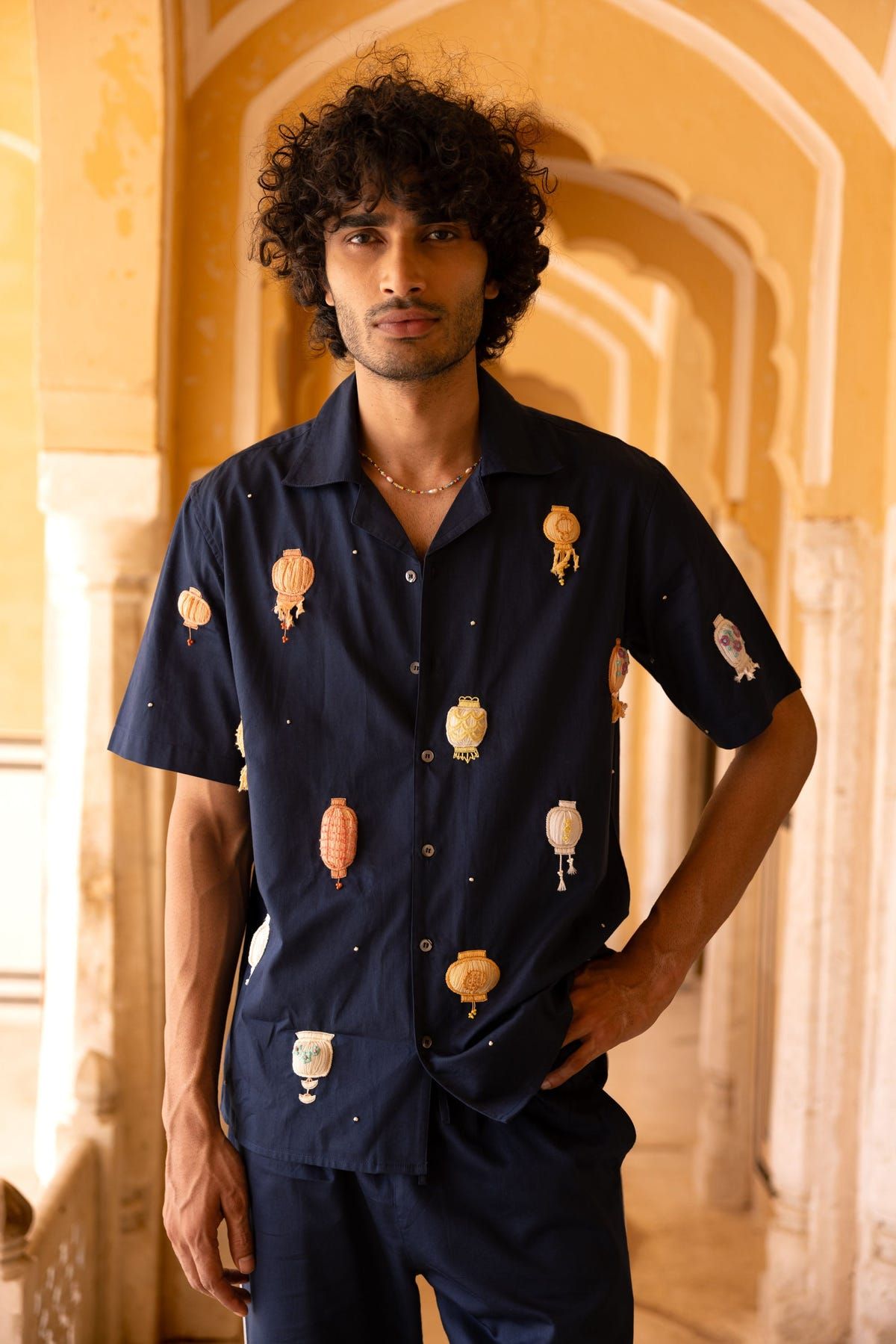 "Le Lantern" hand embroidered shirt - image 1