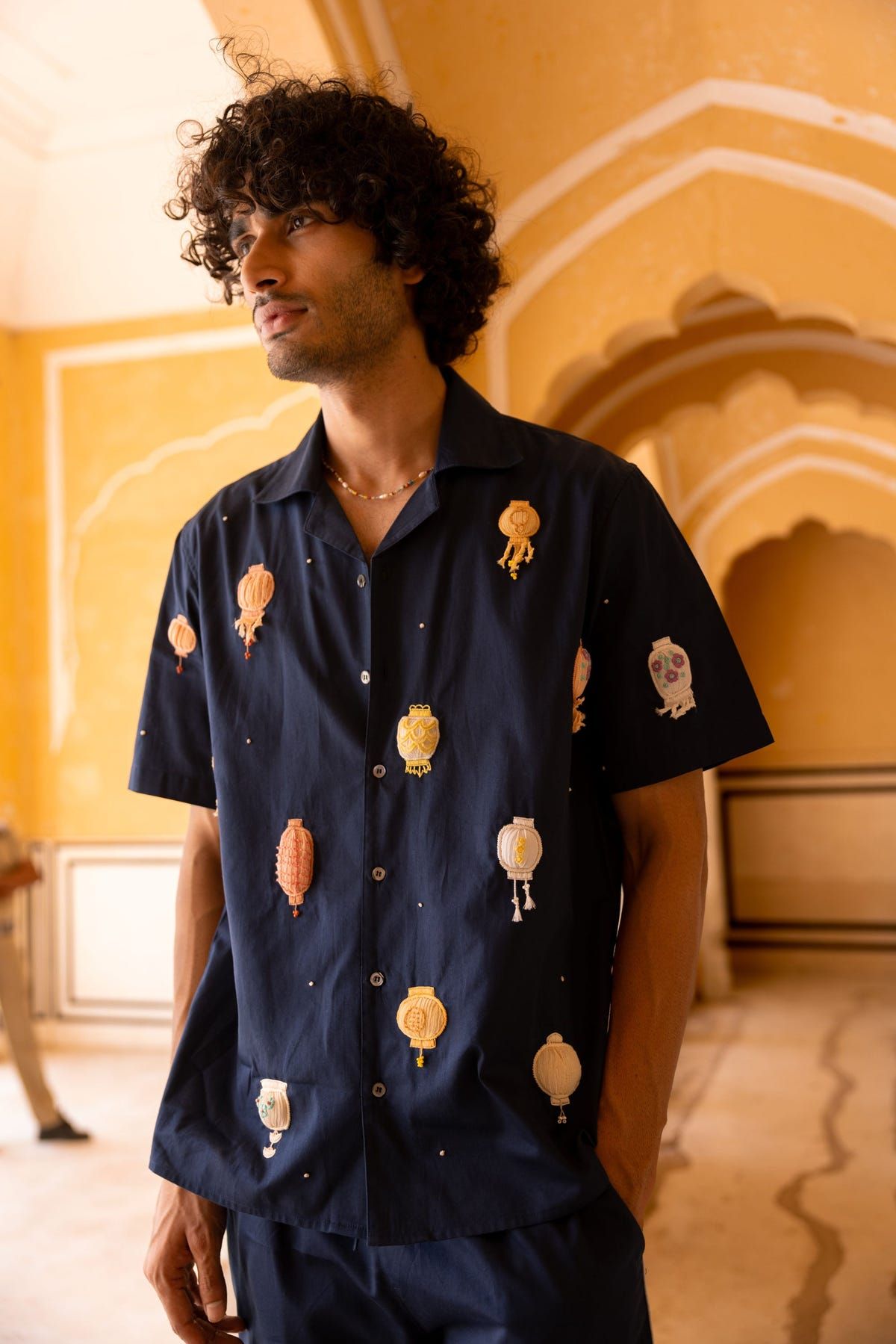 "Le Lantern" hand embroidered shirt - image 3