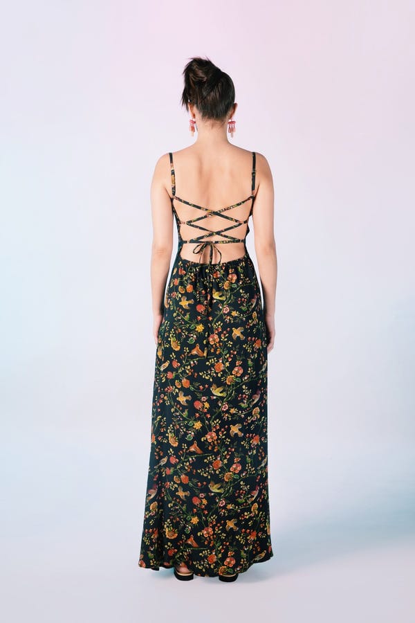 Perte D'ego — "The Elena" Pleated Cowl Aline Dress