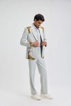 "Versailles Garden" hand embroidered blazer view 6